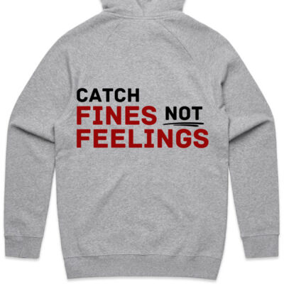 Catch Fines Not Feelings - No Logo Red/Black Variation - Zip Hoodie Thumbnail