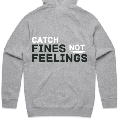 Catch Fines Not Feelings - No Logo Green/White Variation - Zip Hoodie Thumbnail