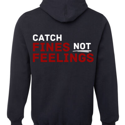 Catch Fines Not Feelings - No Logo Red/White Variation - Fleece Hoodie Thumbnail