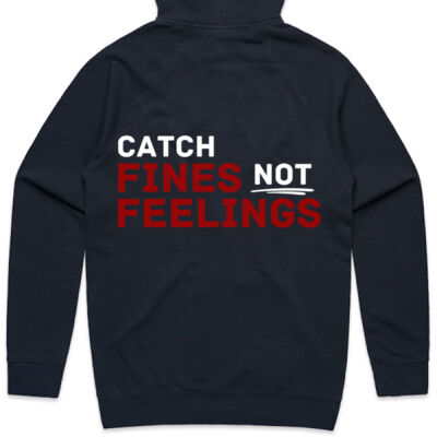 Catch Fines Not Feelings - No Logo Red/White Variation - Zip Hoodie Thumbnail