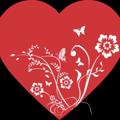 Heart with flowers butterflies Thumbnail