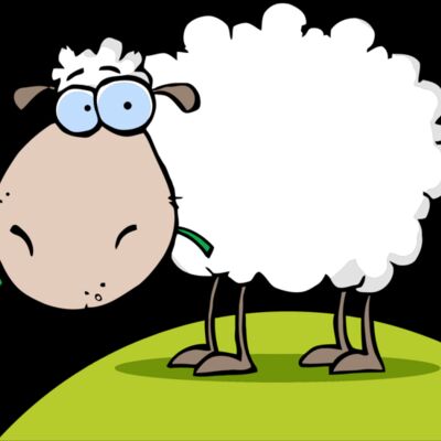 Sheep with flower on green hill Thumbnail