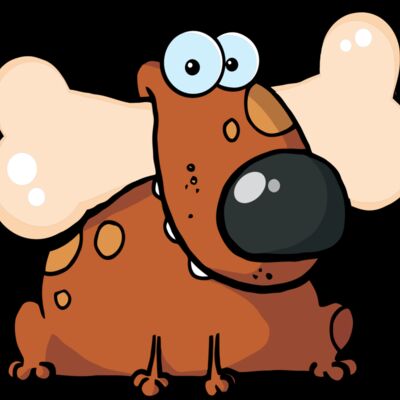 Brown dog with bone Thumbnail