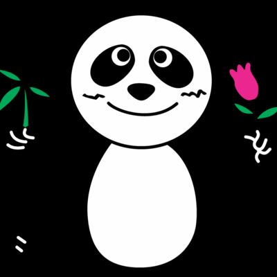 Panda with flower Thumbnail