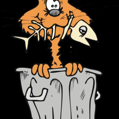 Cat in rubbish bin Thumbnail