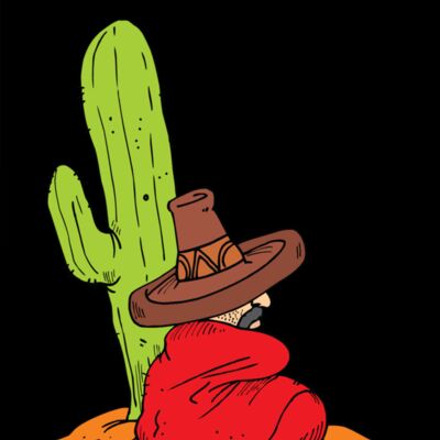 Mexican man sitting cactus Thumbnail