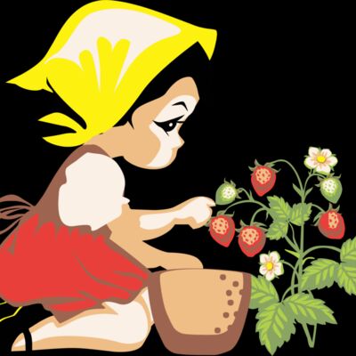Girl picking strawberries Thumbnail