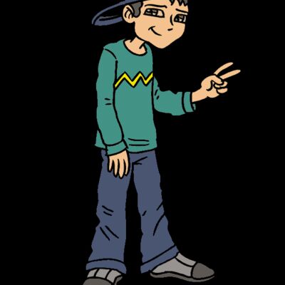 Cool boy hat peace sign Thumbnail