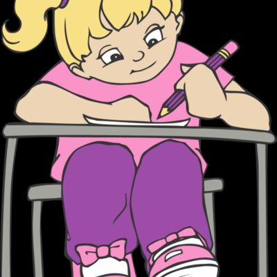 Girl at school desk Thumbnail