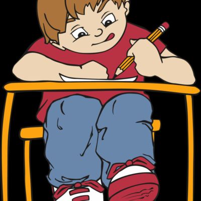 Boy at school desk Thumbnail