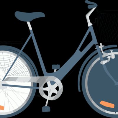 Blue bike with basket Thumbnail