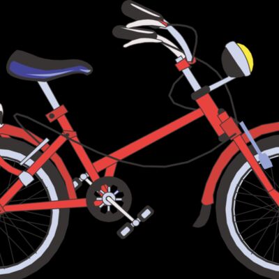 Red old school bike Thumbnail